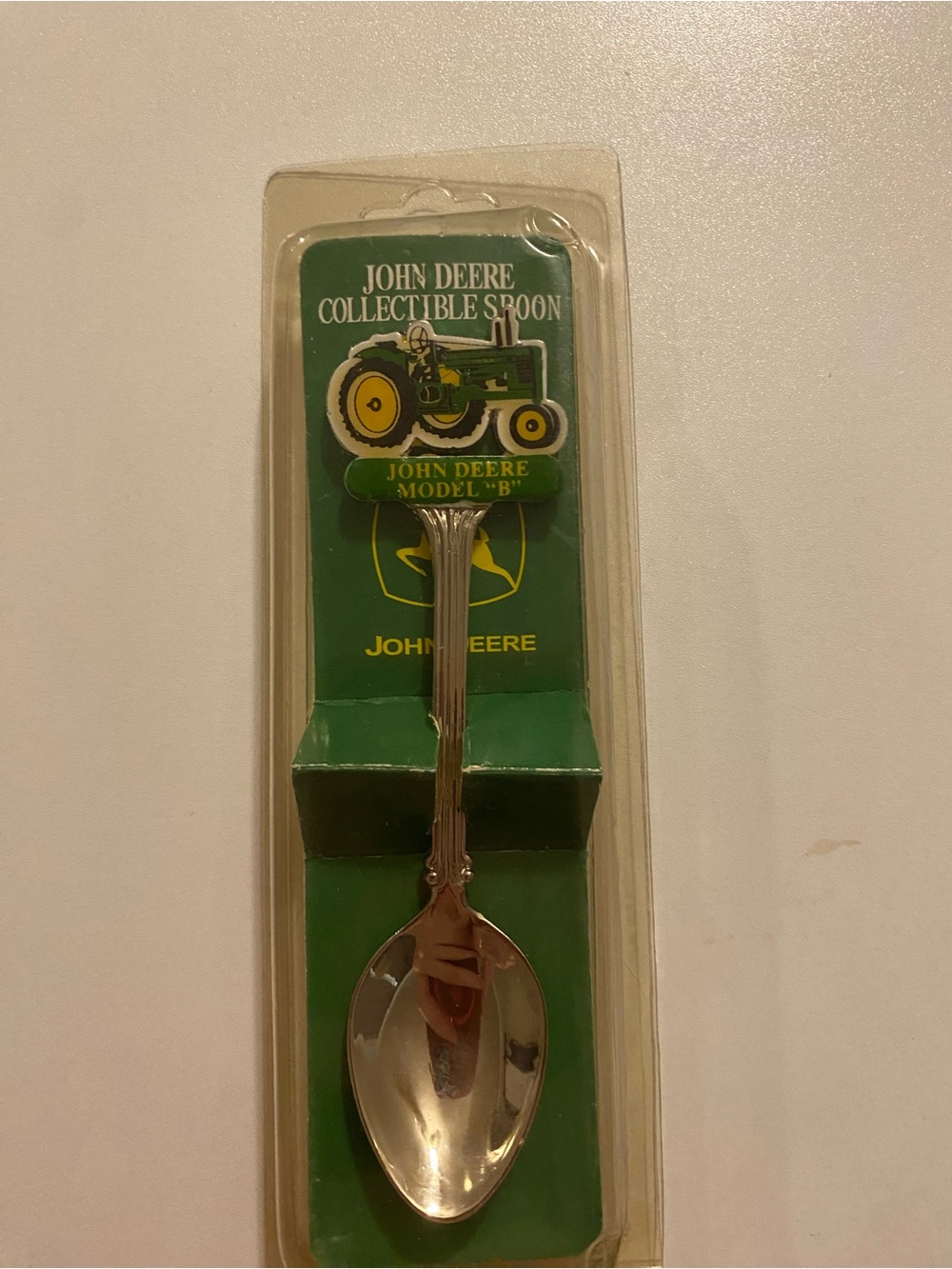 John Deere Green and Yellow Collectible Spoon - Model B Tractor
